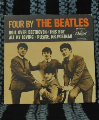 Beatles " Four By The Beatles " Ep Cover And 7 " Vg,  East Coast Press Hard To Find