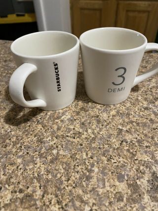 2 X Starbucks 2011 3 Demi Espresso Mini Mug White Demitasse 3 Oz