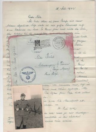 Ww2 Stamp German Document Card Feldpost 17622 Koblenz 194 Photo