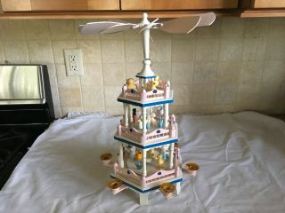 Easter Windmill Wooden Tower Candle Holder 18”
