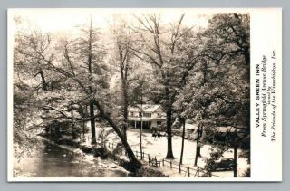 Valley Green Inn Wissahickon Park Philadelphia Vintage Rppc Photo 1940s