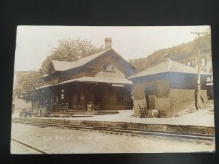 Rppc - Central Vermont Rr Station Bethel Vt 1913 Posted Station Open 1848