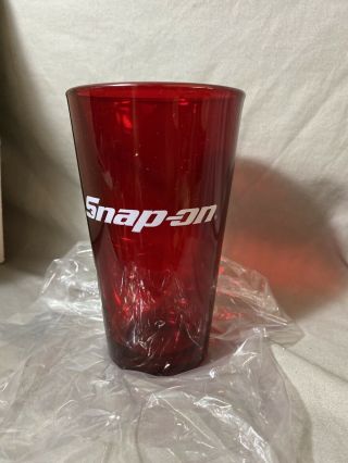 Boxed Snap - On Tools Red Glasses Barware Set Of 4 Rare Promotional