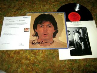 Beatles/paul Mccartney Autographed Lp " Mccartney Ii " (with Certificate) Columbia