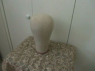 Vtg Tifara Millinery Cloth Canvas Mannequin Head Block Form Wig Hat Display 23 "