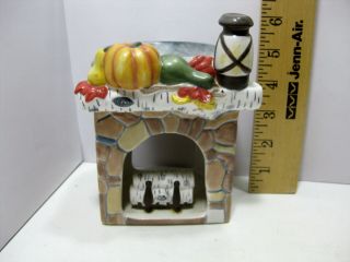 Yankee Candle Fall Decor W/ Pumpkin Fireplace Tart Warmer Tea Light Holder