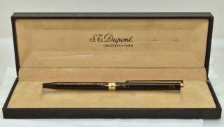Vintage St Dupont Ballpoint Pen Lacque De Chine Gold Dust France