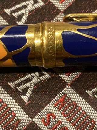 Elysee Parthenon Blue & 18k Gold Plated Ballpoint Pen Made In Germany (1506)