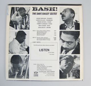 Dave Bailey Sextet Bash - 1961 Jazzline LP JAZS 33 01 - Jazz Line 33 - 01 JAZ 3