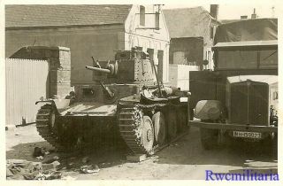 AWESOME German Pzkw.  38 (t) Panzer Tank on Street by Lkw Truck (WH - 159023) 2