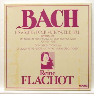 Reine Flachot - Js Bach 6 Suites For Cello Solo Bourg Orig 3xlps Box Ex,