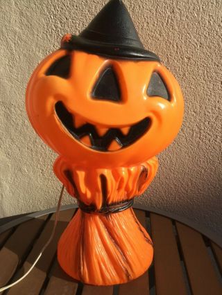 Vintage 1969 Empire Plastic Jack O Lantern 14 " Halloween Blow Mold Pumpkin