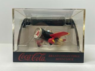 1999 Coca Cola Brand Collectible Mini Clock (airplane) Nib