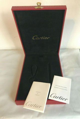 Cartier Ballpoint Pen With Charm Empty Box & Unfilled Guarantee Booklet Cost0051