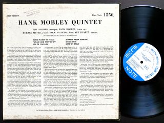 HANK MOBLEY Quintet LP BLUE NOTE BLP 1550 US 1958 EAR MONO 47 W.  63rd Art Blakey 2