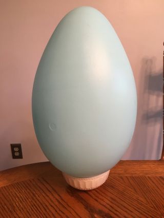 Large 14 " Sun Hill Light Blue Plastic Blow Mold Easter Egg Yard Decoration