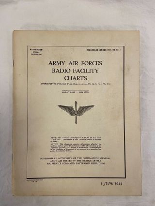 2 Wwii 1944 Army Air Forces Radio Facility Charts Aug. ,  June Restricted