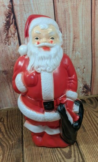 Vintage Empire Blow Mold Plastic Christmas Santa 13 Inch With Light 1968