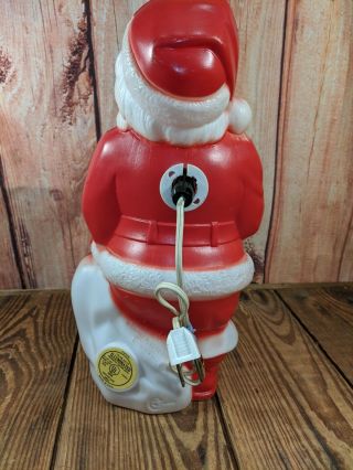 Vintage empire blow mold plastic christmas santa 13 inch with light 1968 3