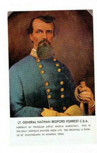 Csa Lt General Nathan Bedford Forrest Postcard Civil War Unposted