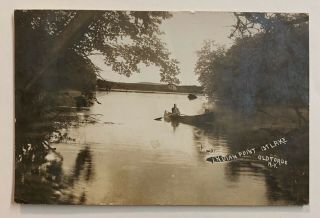 Rppc Real Vintage Photo Postcard Indian Point 1st Lake York Estate 1910