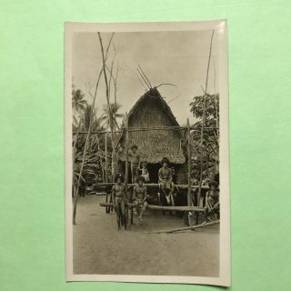 Australia Native People And Children Rppc Real Photo Vintage Postcard