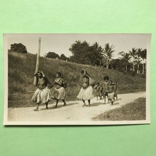 Australia Native Women And Children Rppc Real Photo Vintage Postcard