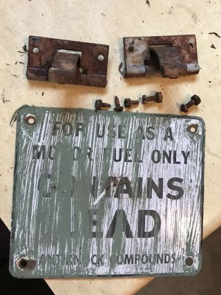 Bennet Gas Pump Door Hinges And Lead Sign