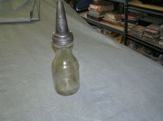 Vintage Glass Auto Oil Bottle Gas Station The Master Mfg Co 1926