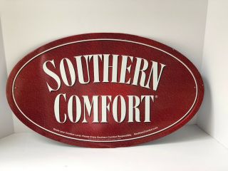 Southern Comfort Red Metal Oval Tin Advertising Sign
