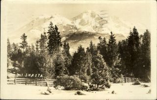 Rppc Probably One Of A Kind View Drove Right Past Mt Shasta 1930 Real Photo