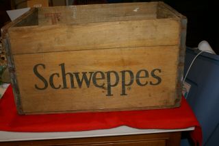 Vintage Schweppes Ginger Ale Soda Pop Wooden Crate Box 17 " X11 " X9 " Treen Ebox Co