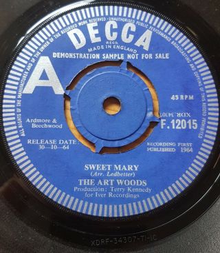 Artwoods - Art Woods With Jon Lord Of Deep Purple Sweet Mary 1964 Demo / Promo