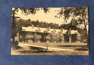 Simsbury Connecticut Ct Rppc Postcard 1924 - 49 High School