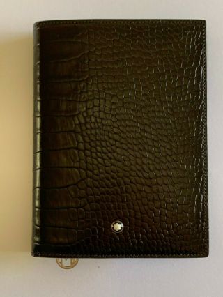 Montblanc Meisterstück Leather Wallet In Dark Brown With Small Fine Notebook