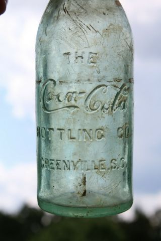 Straight Side Coca Cola Bottle Greenville South Carolina Sc Mid Script Ob Co.