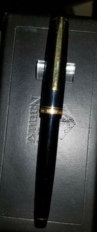 Namiki Falcon Black & Gold Fountain Pen 14k Gold Sm Nib