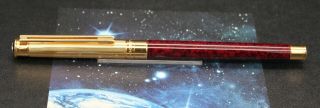 VINTAGE MONTBLANC NOBLESSE FOUNTAIN PEN SOLITAIRE DOUE GOLD RED MARBLED RESIN 3