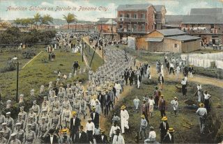 Panama,  People Watch American Soldiers On Parade,  Vibert & Dixon Pub 1914