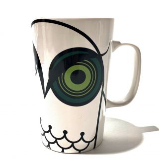 Starbucks Green - Eyed Owl Ceramic Tall 16oz Coffee Mug Cup Collectors Series 2014