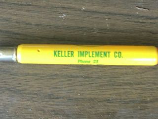JOHN DEERE Bullet Pencil KELLER IMPLEMENT Co.  Forest Junction Wisconsin 4 - Leg 3
