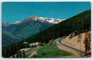 Postcard Co Red Mountain From Highway 40 Berthoud Pass Vintage Photo View C2