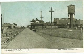 Seymour,  In Indiana 1910 Postcard,  B.  &o.  S.  W.  Railroad Yards By C.  U.  Williams