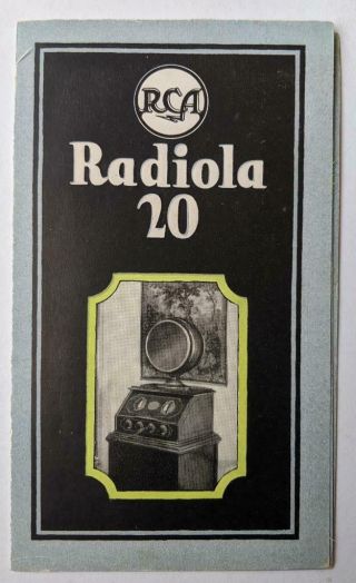 Ca.  1920s Old Vintage Rca Radiola 20 Battery Powered Radio Advertisement Brochure
