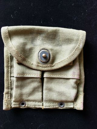 Wwii Us M - 1 Carbine Ammo Pouch M1 Butt Stock 1945 Od Green - Avery