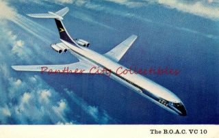 Vintage Postcard The Boac Vc 10 Vickers British Airliner Old Pc