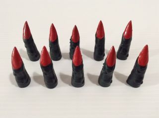 10 Vintage Witch Fingers Halloween Costume Accessories Black Finger Red Nail Toy