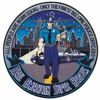 Police Officer American Heros 12 " Circle Sew On Emblem - Patch