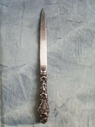 Rare Gorham Whiting Mfg Sterling Silver Lily 7 3/4 " Letter Opener