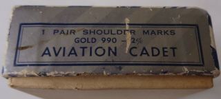 Aviation Cadet Pilot Training Program Shoulder Marks Vintage WWII Army Box 2